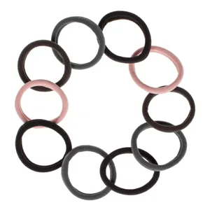 Elastice de par din frotte, Set 10 bucati, Antracit, Negru si Powder Pink