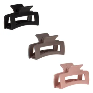 Set Clame de Par Mate Neagră Taupe Powder Pink pentru Femei