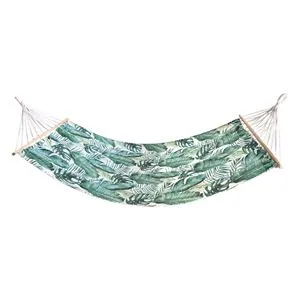 Hamac Dublu Ecru cu Frunze Tropicale – Relaxare în Exterior