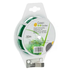 Sârmă de grădinărit acoperită cu plastic, Verde, 50m