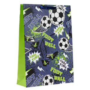 Sacos Cadou Fotbal pentru Copii din Hartie Albastră