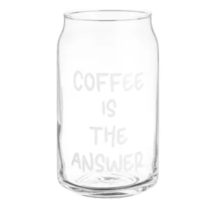 Pahar din Sticlă pentru Cafea cu Mesaj, 500 ml, Transparent