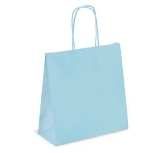 Sac de cadou kraft albastru cu mânere elegante