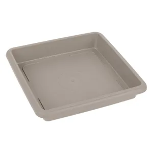 Farfurie ghiveci din plastic, Pătrată, 18.5x18.5x3.5cm, Mocca