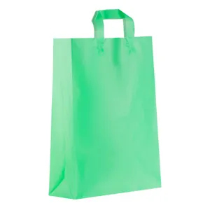 Sacouă cadou din plastic, Verde Menta, 33x14x45cm
