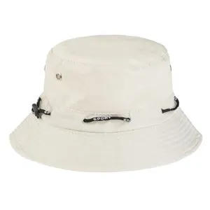 Palarie Bucket Bej cu Siret Negru pentru Femei, Marime 59