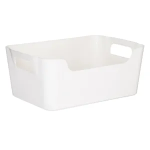 Cos de depozitare din plastic cu manere, 3.6L, Alb