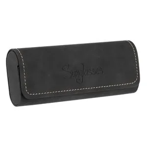 Husă pentru ochelari, neagră, cu închidere magnetică și mesaj Sunglasses