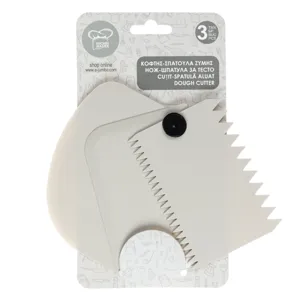 Set 3 ustensile patiserie: tăietor aluat, spatulă dreaptă și spatulă modelare, 9x14 cm, alb