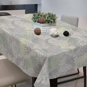 Fata de masa din vinil, Bej cu model feriga, 180x140 cm