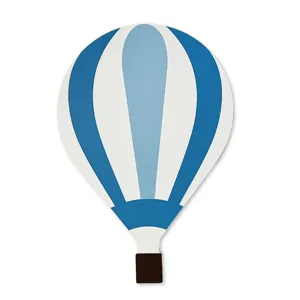 Lampă decorativă LED cu design balon de aer, dungi alb-albastre, 15.5x23 cm, montare pe perete