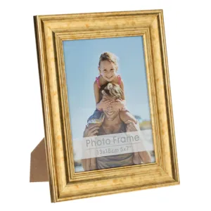 Rama foto aurie cu rama lata, 13x18cm, plastic