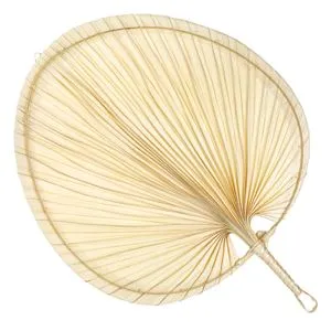 Evantai decorativ din frunze de palmier, natural, 57 cm