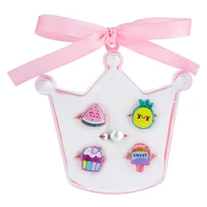 Set Inele Copii Vară Multicolor 5 Bucăți Pepene Ananas Cupcake Înghețată