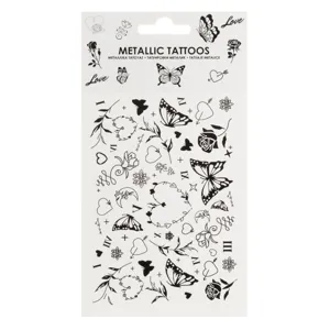 Autocolante pentru tatuaje, Set de modele florale și buteci
