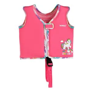 Vestă de înot din spumă cu design Unicorn, Fucsia, pentru copii 2-3 ani (15-18 kg)