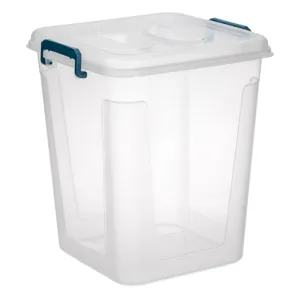 Cutie Depozitare Verticală Transparentă 2L cu Capac și Manere