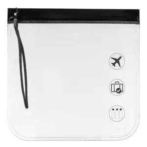 Pungi Travel Transparente pentru Cosmetice cu Maner Negru