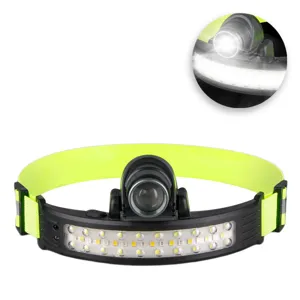 Lanternă frontală reîncărcabilă cu senzor de mișcare, 10W, 1000 lumeni, neagră