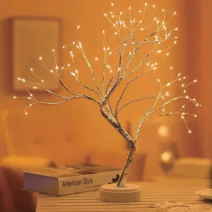 Copac Decorativ cu 108 Becuri LED, 2 Moduri de Iluminare, 50cm, Alb