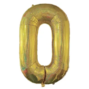 Balon folie metalizată aurie holografică nr.0 110cm
