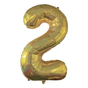 Balon Petrecere Holografic Aurie Model 2 Dimensiune 110x66cm