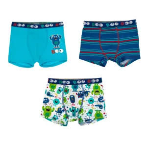 Set Boxeri Bumbac pentru Copii cu Modele Monstri - 3 Perechi