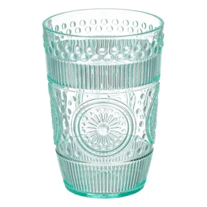 Pahar din Plastic Verde Menta cu Model Reliefat, 430 ml
