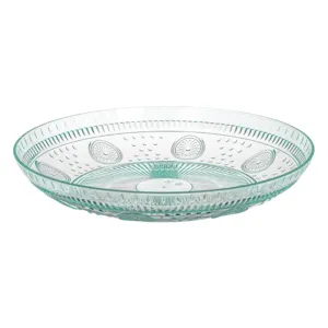 Farfurie din Plastic Verde Menta cu Model Reliefat, Ø25.7 cm