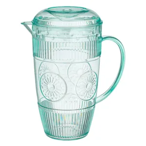 Ulcior din Plastic cu Capac, Verde Menta, Model Reliefat, 2.2L