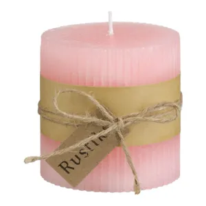 Lumanare decorativa parfumata cu aroma de piersici, Roz, Ø6.5x7cm
