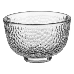 Bol rotund din sticlă 100ml cu model dots pentru sosuri și dipuri