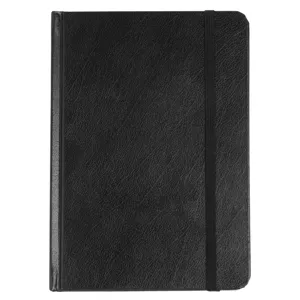 Carnetel de notite A5 negru din PU cu banda elastica, 100 file liniate