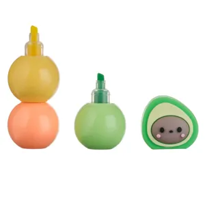 Set 3 Evidentiatori cu Model Avocado, Culori Pastelate