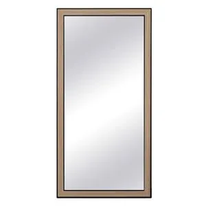 Oglinda de perete cu cadru MDF, maro-negru, 60x120 cm