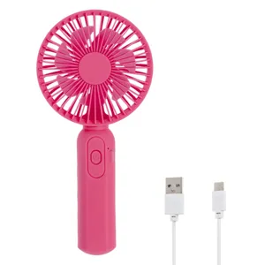 Ventilator Mini Reincarcabil cu USB, Roz, 19 cm