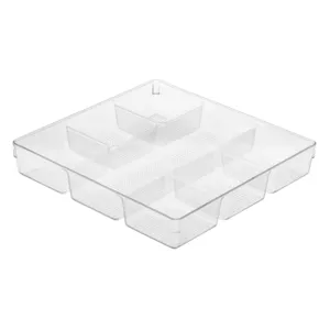 Organizator din Plastic Transparent cu 7 Compartimente pentru Sertare, 34x33x6 cm
