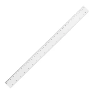 Riglă transparentă din plastic, 50 cm, fără mâner