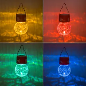 Felinar Solar Crăciun Glob Suspendabil Multicolor 14cm Metal-Plastic