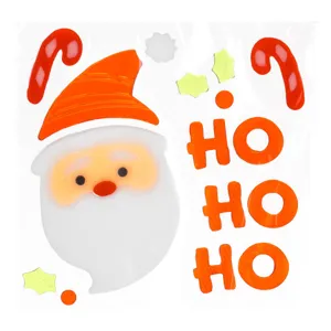 Autocolante Gel Moș Crăciun Ho Ho Ho pentru Geam și Oglindă