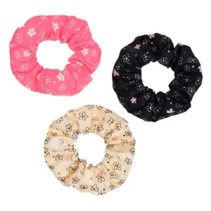 Elastice Textile de Vară pentru Copii - Modele Florale Fucsia, Negru, Bej