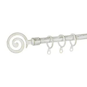 Galerie Metalică Ajustabilă cu Spirala Alba Brushed pentru Perdele