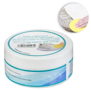 Crema cu Burete pentru Curatat Pantofi, 100g, Alba
