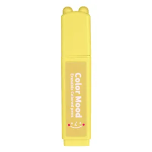 Evidentiator galben cu radiera, varf plat, stilou marker