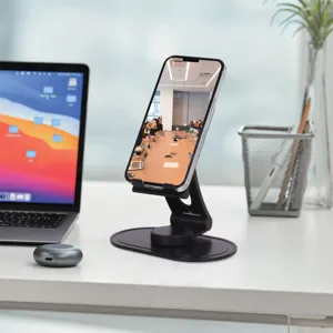 Suport Pliabil Rotativ 360° pentru Telefon Mobil Negru