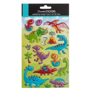 Autocolante Pop Up cu Dinozauri Metalizate, 16 buc, Multicolore