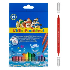 Set Carioci Double Tip, 12 Bucati, Lavabile, Multicolor