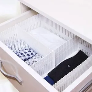 Separatoare de sertare din plastic alb - Organizator 4 piese