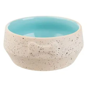 Bol ceramic pentru animale de companie, 760 ml, Bej și Albastru