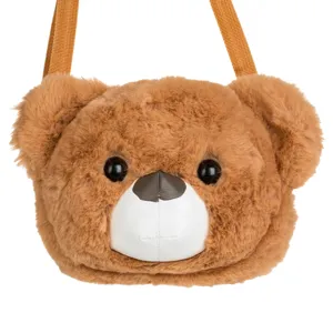 Geantă Crossbody Model Ursuleț din Poliester Maro